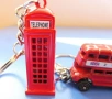 Ключодържатели 3D телефонна кабина, червен автобус, символи на Лондон, Сувенир, снимка 3