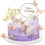 Сет 22 части Декорация украса на торта топер топери Happy birthday пеперуди 