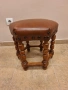 Винтидж табуретка естествена кожа , снимка 1