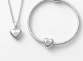 Сребърено колие PANDORA 925 Silver Heart, снимка 4