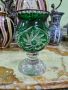 Превъзходна много красива антикварна колекционерска кристална ваза чаша Bohemia 