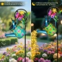 4978 Соларна градинска лампа „Вълшебна лейка“ с многоцветни LED светлини и метален статив, снимка 5