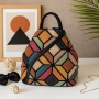 Стилна дамска раница с цветна мозайка, снимка 2