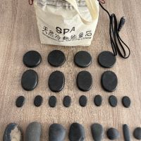 Комплект от 16 бр. вулканични камъни с подгряваща чантичка, снимка 1 - Други - 45404820