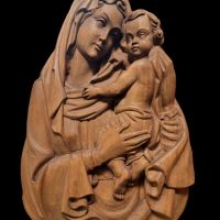 Стара масивна дърворезба Дева Мария и Исус, Италия, снимка 1 - Други ценни предмети - 45427892