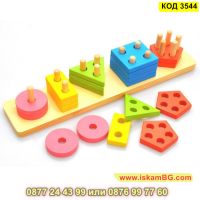 5 вида дървени геометрични фигури за сортиране - КОД 3544, снимка 2 - Образователни игри - 45265291