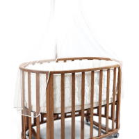 Дървено бебешко легло - TAHTEREVALLI Elipso, снимка 1 - Бебешки легла и матраци - 44942956