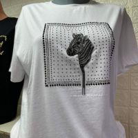 ⭕ Висок клас памучни тениски лого бродерия и релефни елементи , снимка 2 - Тениски - 45699560