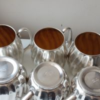Прекрасни чаши(халби)шест броя силвер плейт(silver plate)вместимост 350 мл., снимка 12 - Чаши - 45254333