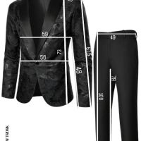 Мъжки костюм черно размер XL, снимка 3 - Костюми - 45462917