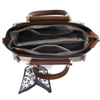 Стилна бежова дамска чанта от екокожа , снимка 4 - Чанти - 45483635