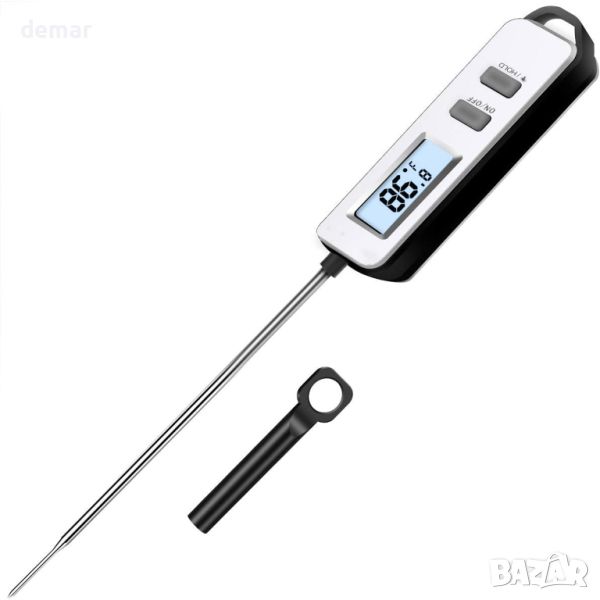 Цифров термометър за храна с LCD екран с подсветка, дълга сонда и автоматично включване/изключване, снимка 1