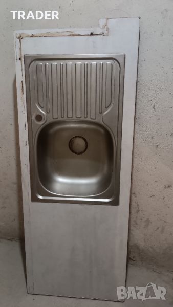 кухненска мивка за вграждане метална с плот неръждавейка алпака  , снимка 1