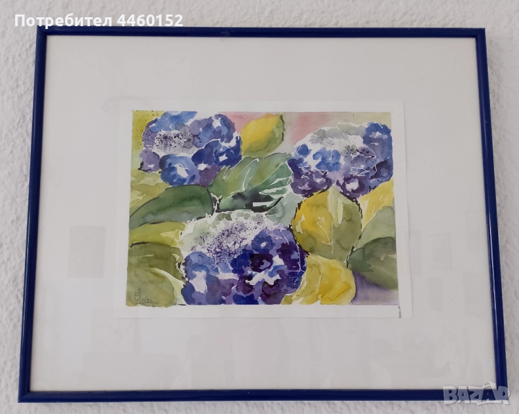 Картина - Цветя - акварелни бои, снимка 1