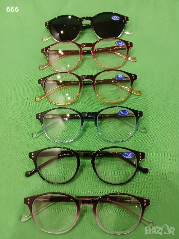Очила за четене +1.25 комплект от 6 броя , против синя светлина, снимка 1
