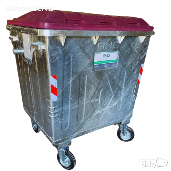 Метален контейнер за смет тип ”Ракла” 1100 л - поцинкован, здрав и устойчив, снимка 1