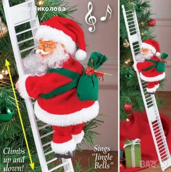 Електрическа играчка – катерещ се по стълба Дядо Коледа , снимка 1