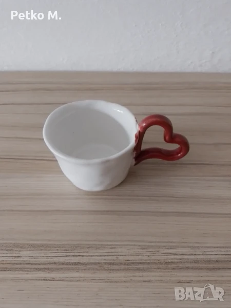 Чаша за кафе с любов - натурална, снимка 1