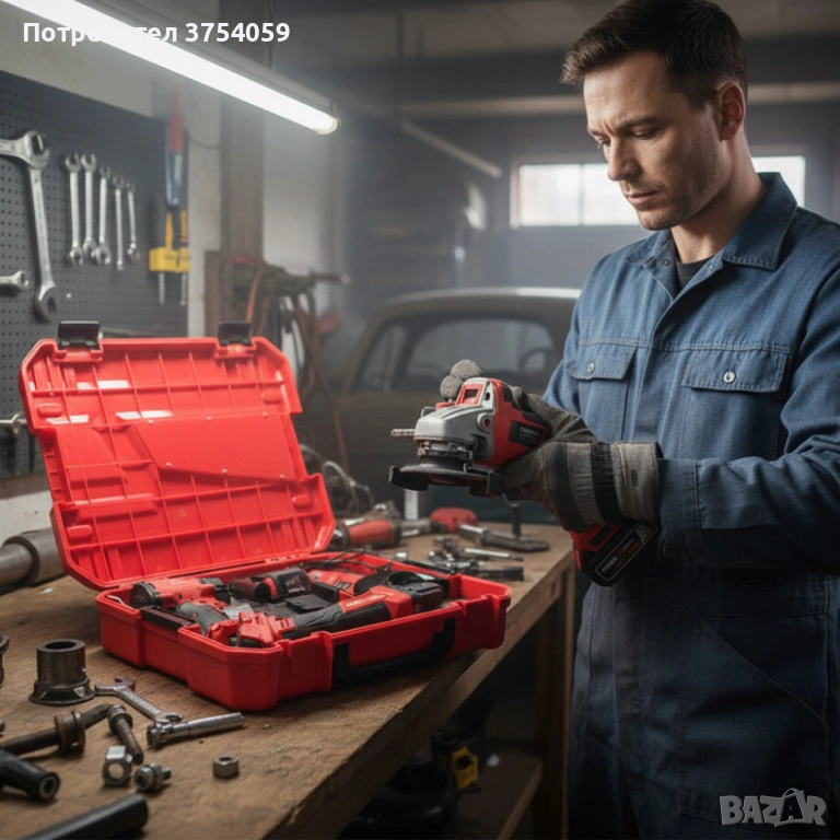 Комплект 2 в 1 KraftRoyal Red Mx Fuel 36V – ъглошлайф + гайковерт, 2x 8Ah батерии и удароустойчив ку, снимка 1