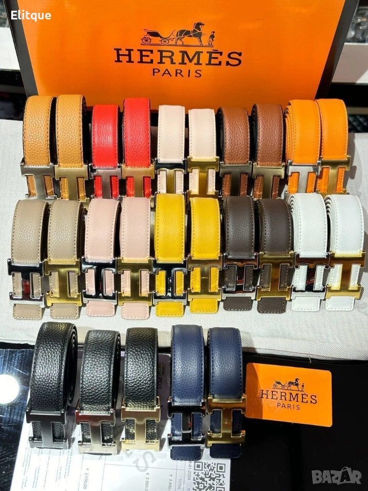 колани от естествена кожа в кутия Hermes , снимка 1