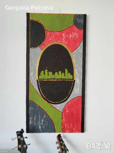 Картина абстрактна акрил текстура 50/100 см, снимка 1