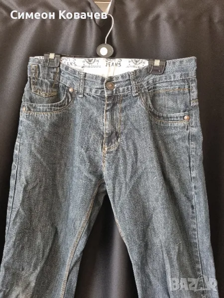 Стилни мъжки дънки в тъмносин цвят, снимка 1