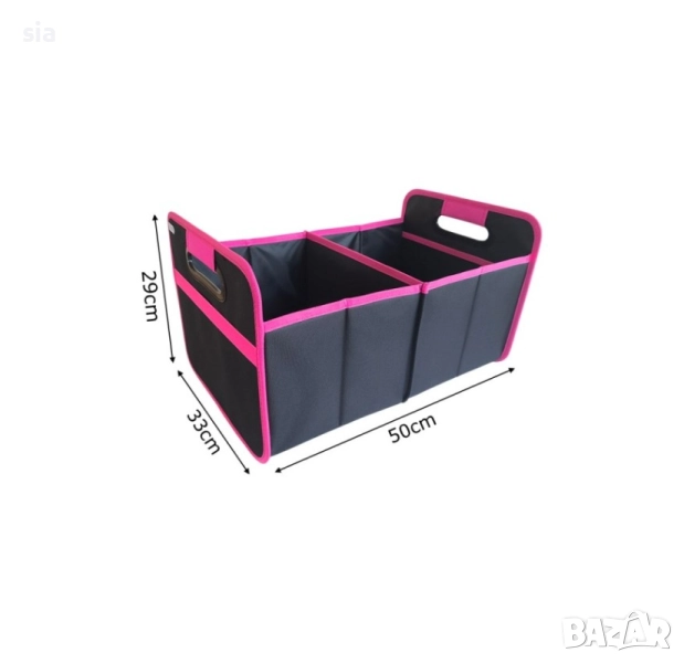 Органайзер за автомобил или офиса, черно с розово, 33*50*29см, снимка 1