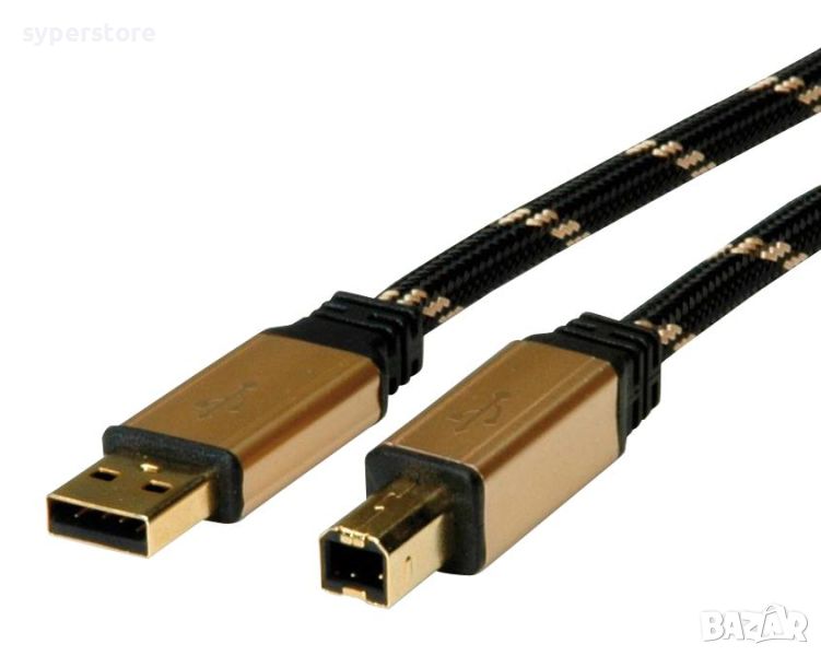 Кабел USB2.0 A-B, 1.8m, Gold Roline 11.02.8802 SS000530 за принтер, за уредби , снимка 1