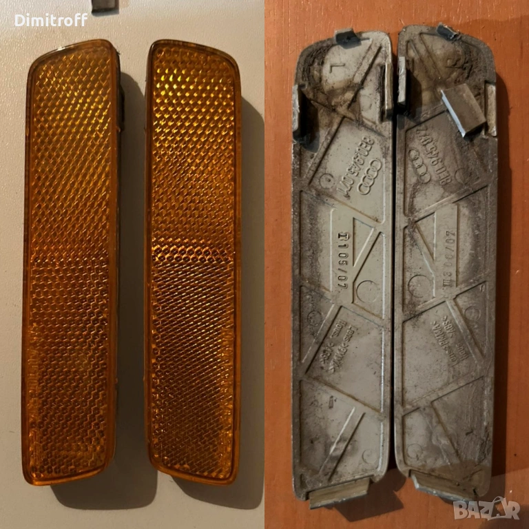 Страничен рефлектор / светлоотразител – оранжев, предна броня, Audi A4/S4, снимка 1