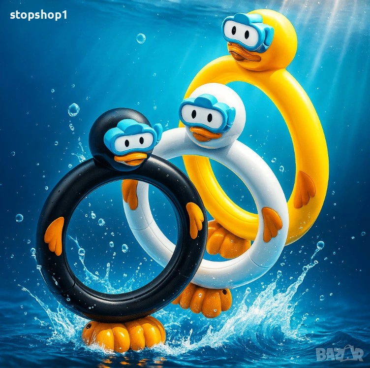 Цветни играчки за вода 3бр патета , снимка 1