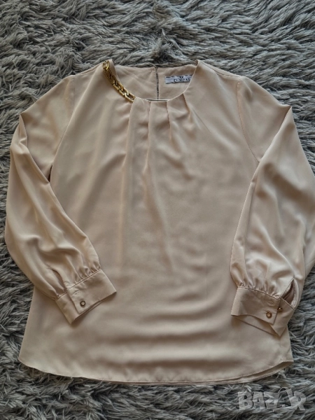 Дамска блуза, цвят шампанско, снимка 1