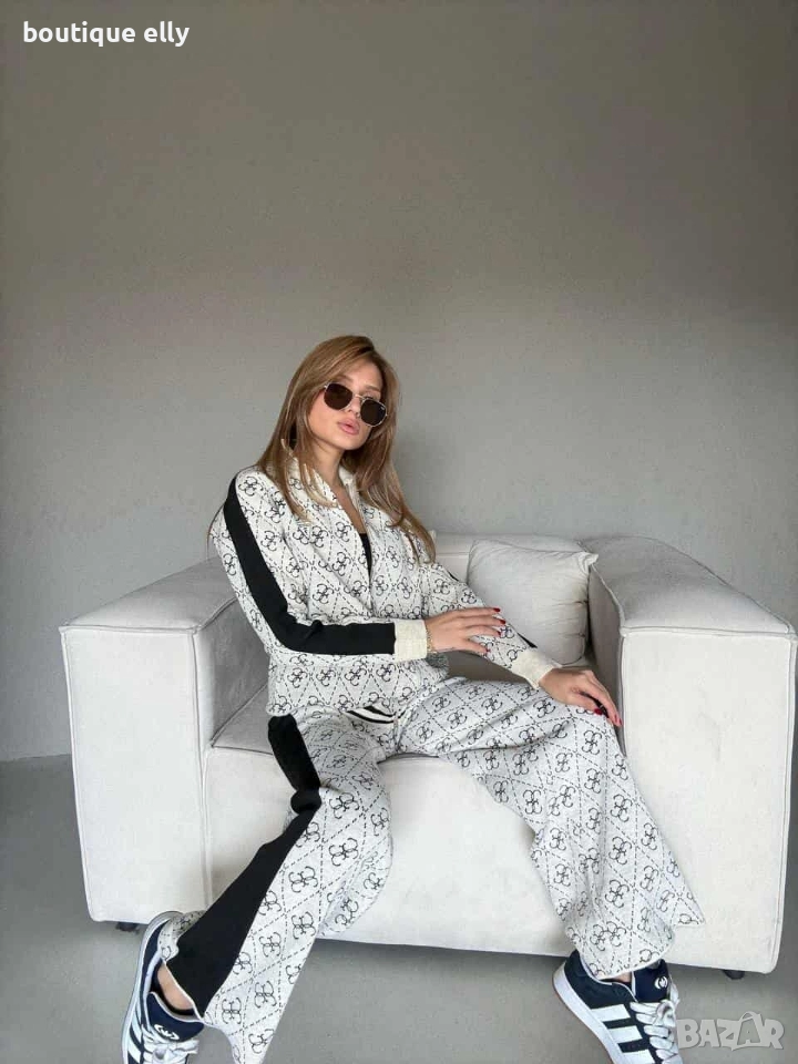 дамски комплект- черно, бяло, кафяво, снимка 1