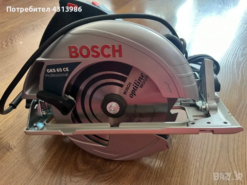 Трион циркулярен BOSCH GKS 65 GCE  с Куфарче НОВ, снимка 1