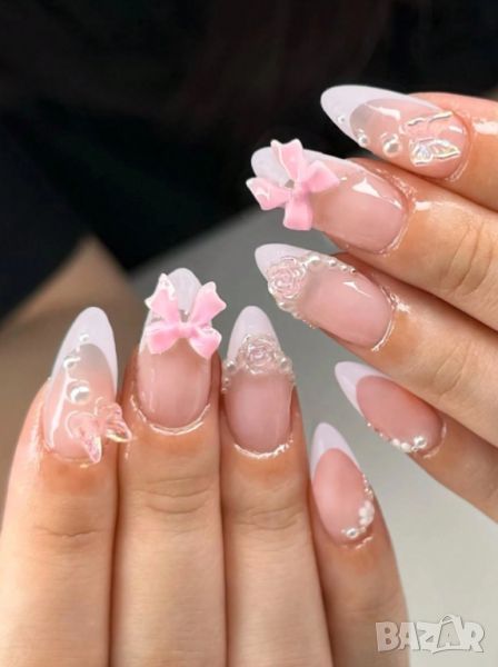 👑 💗Комплект Разкошни Press-on Изкуствени Нокти 24 броя 💋 КОД : nail1152💗 👑 💋 ➡️ 😱Уникалниииии, снимка 1