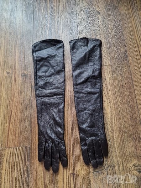 Страхотни дамски дълги ръкавици , естествена кожа,, снимка 1