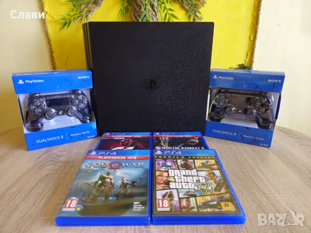 PlayStation 4 PRO 1TB PS4 ПС4 ПРО+2 Нови Джойстика+4 Игри+Гаранция, снимка 1 - PlayStation конзоли - 47069199