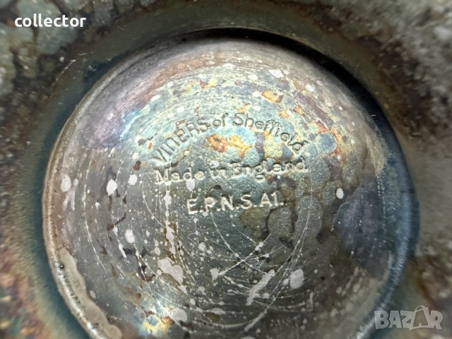 Посребрен сервиз за чай - Шефилд, Англия. №8055, снимка 7 - Антикварни и старинни предмети - 54037204