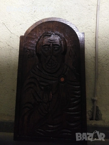 старинна икона дърворезба , снимка 2 - Икони - 54017375
