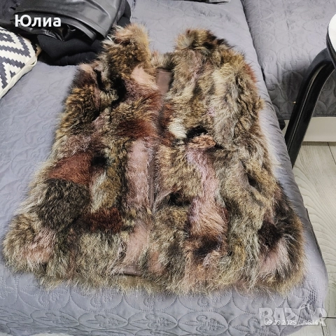 кожен елек естествен косъм, снимка 2 - Елеци - 51687230