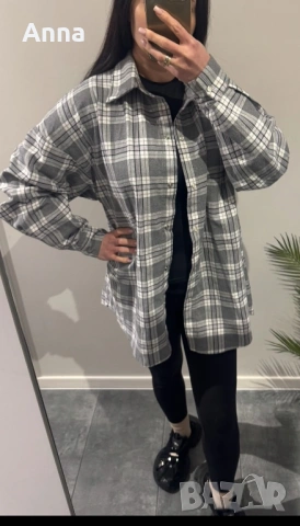 Дамски ризи, цена за 3 броя! Размери S-M. Зелени, затоплени, с копчета, сиви и кафяви, леки🌸🫶🏼, снимка 3 - Ризи - 53917234