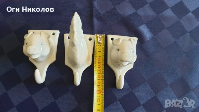 Порцеланови старинни закачалки - 3 броя.Без забележки,неупотребявани, снимка 5 - Прибори за хранене, готвене и сервиране - 50593287