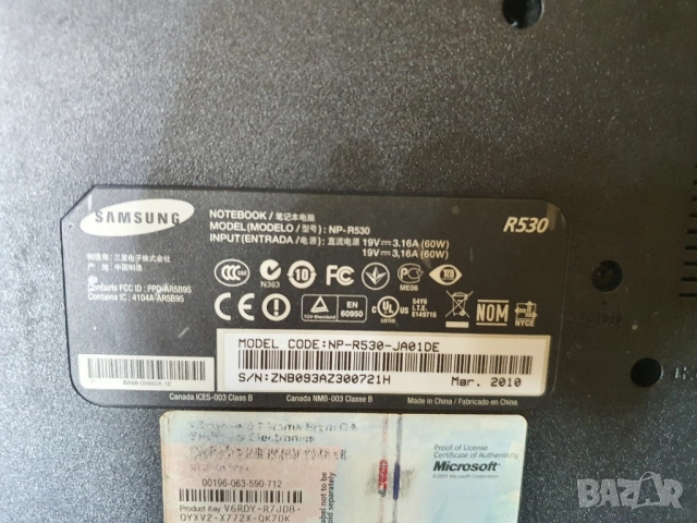 SAMSUNG-NP-R530, снимка 12 - Лаптопи за работа - 52262918