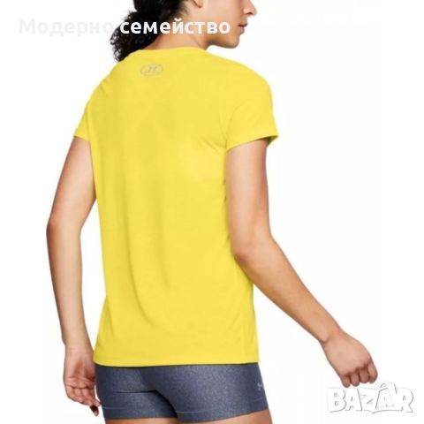 Дамска тениска under armour threadborne train ss tee yellow, снимка 2 - Тениски - 46657511