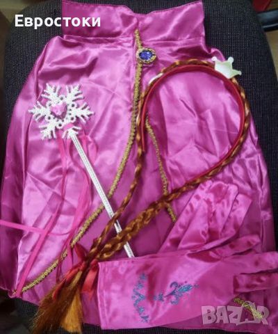 Детски карнавален костюм на Принцесса Анна от от Замръзналото кралство с комплект аксесоари, снимка 8 - Детски комплекти - 46041173