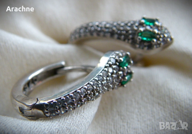 Сребърни обици с цаворити, снимка 2 - Арт сувенири - 47834485