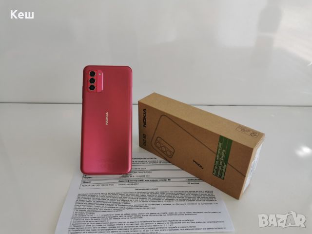 Nokia G42 5G 128GB 6GB pink(нов с 36м. гаранция), снимка 2 - Nokia - 45996320