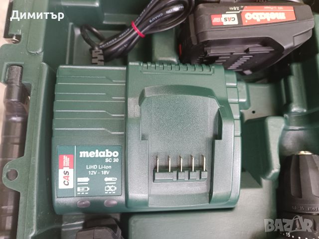 Metabo BS 18 SET винтоверт комплект, 18V Li-ion, 2х2.0 Ah, 48 Nm, снимка 8 - Винтоверти - 46652983