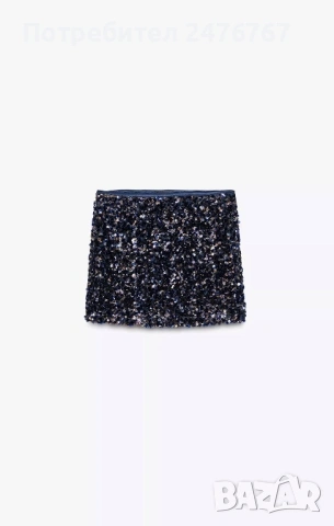 Нова пола с пайети на Zara, с етикет, снимка 4 - Поли - 53638781
