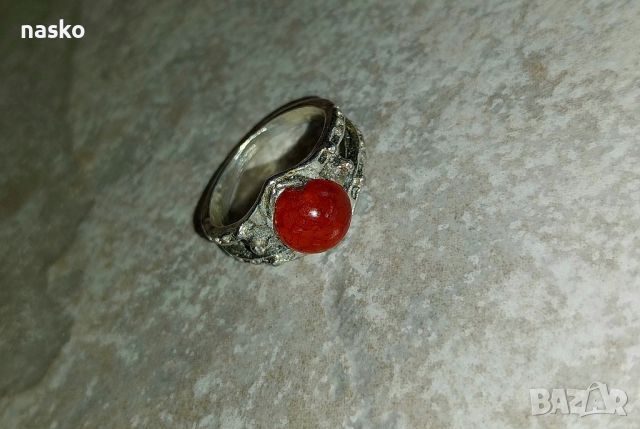 Старинен пръстен с карнеол , снимка 2 - Антикварни и старинни предмети - 46430910