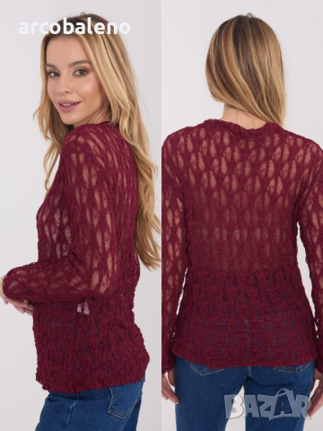 Дамска дантелена блуза с дълги ръкави, 5цвята   , снимка 2 - Блузи с дълъг ръкав и пуловери - 52856669